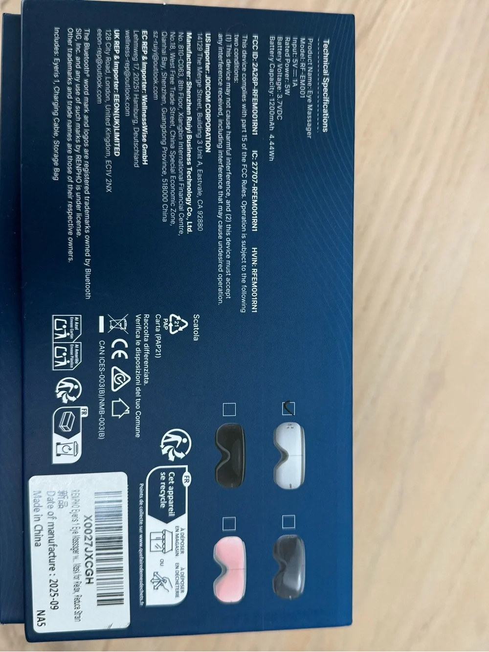 Eyeris 1 Eye Massager - White